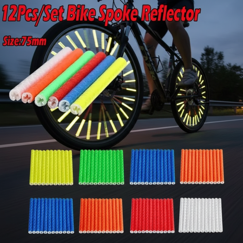 Spoke Reflector Set - Bike Spoke Reflector Clips 12-Piece Set