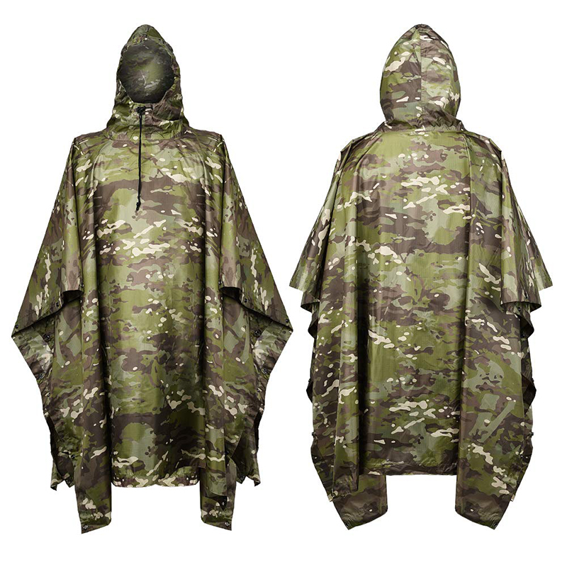 Cycling Rain Jacket Commute - Rain Coat Camouflage Tactical Poncho PVC