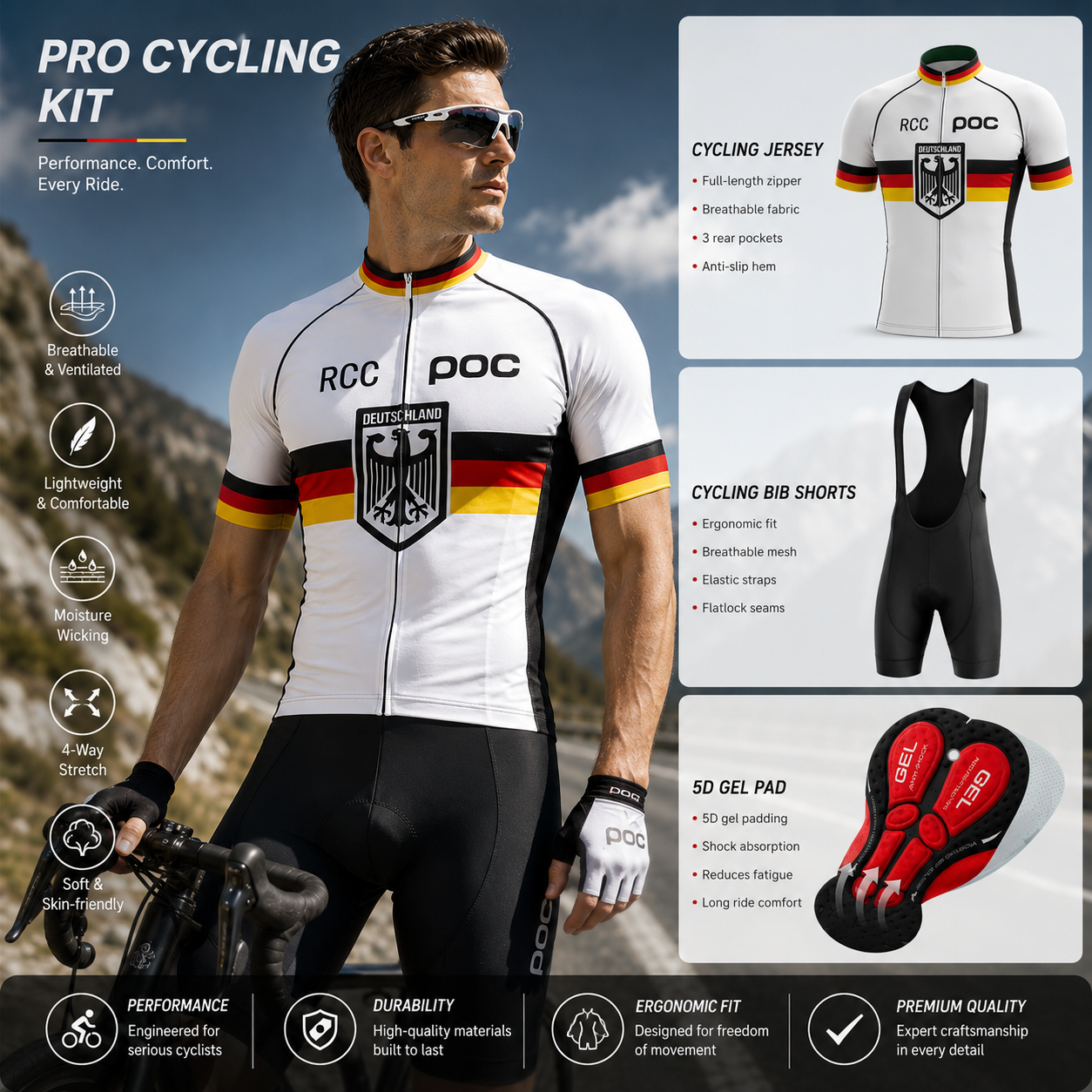 Cycling Commuter Trousers - RCC POC 2026 Short Sleeve Men