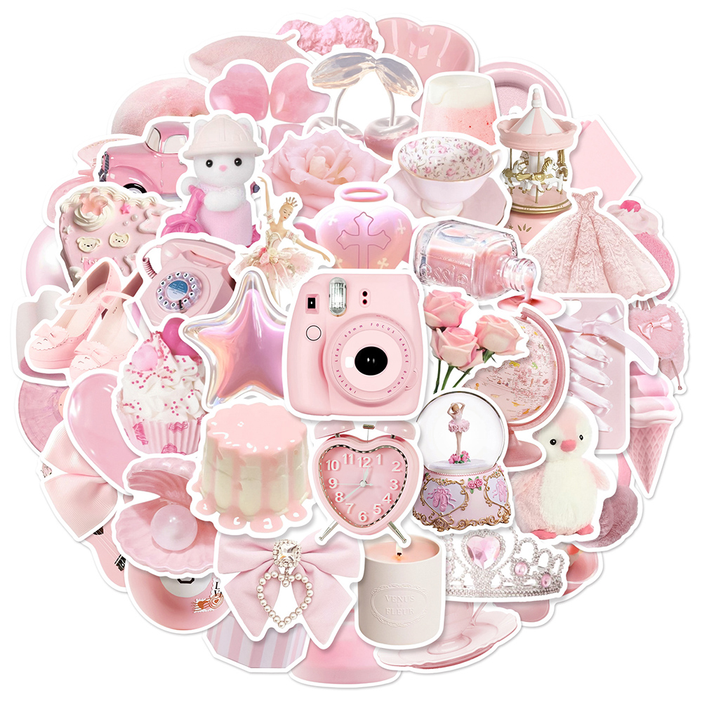 Cycling Journey - 10/30/50pcs Cute Pink Girls Stickers Kawaii