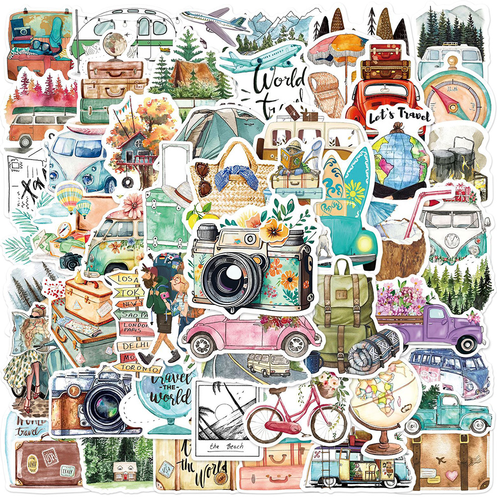 Cycling Journey - 10/30/50pcs Outdoor Travel World Graffiti Stickers