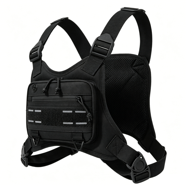 Reflective Vest Cycling - Tactical Front Chest Rig Bag Vest