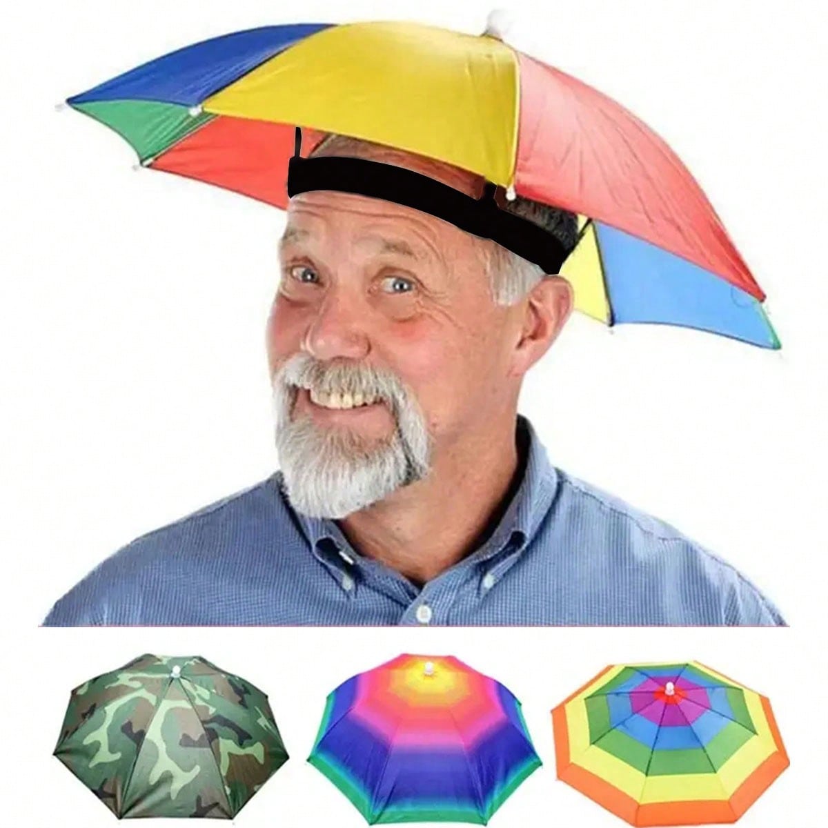 Cycling Commute In Rain - Hands Free Head Wear Umbrella Hat
