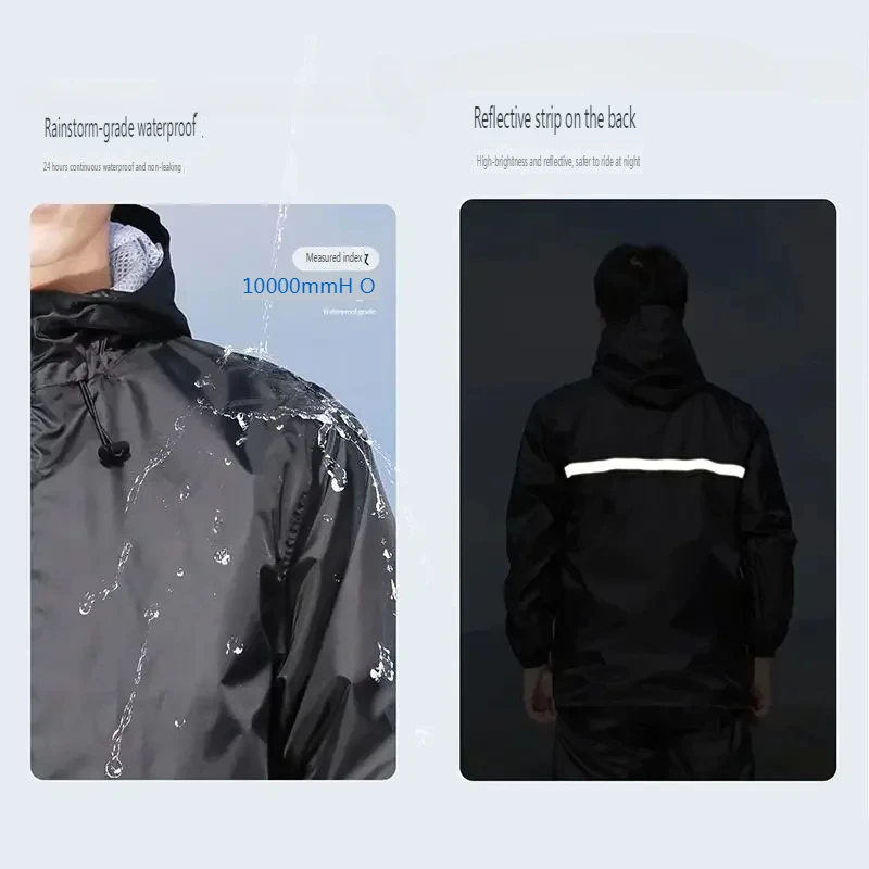 Thin Raincoat Set Summer Water - Cycling Rain Jacket Commute ulasan dan harga