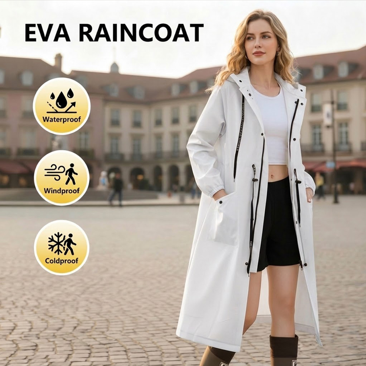 Women Long Waterproof Rain Jac - Cycling Rain Jacket Commute ulasan dan harga