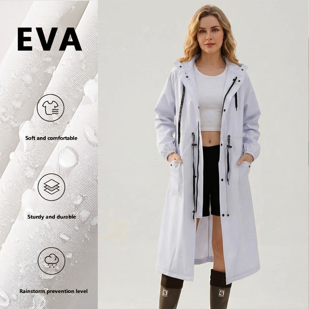 Women Long Waterproof Rain Jac - Cycling Rain Jacket Commute ulasan dan harga