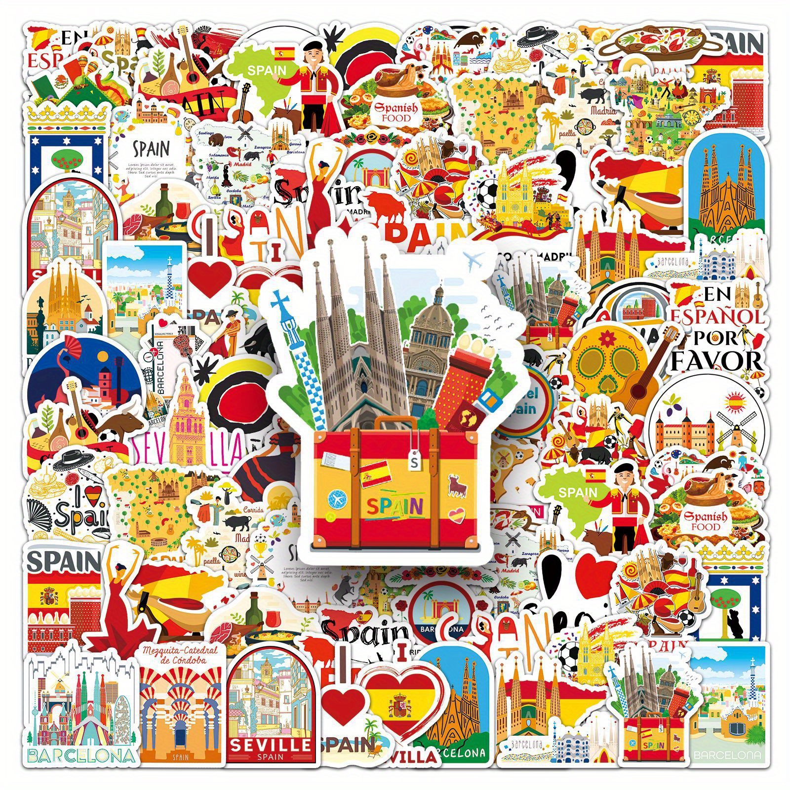 50PCS Outdoor Travel in Spain  - Cycling Journey ulasan dan harga