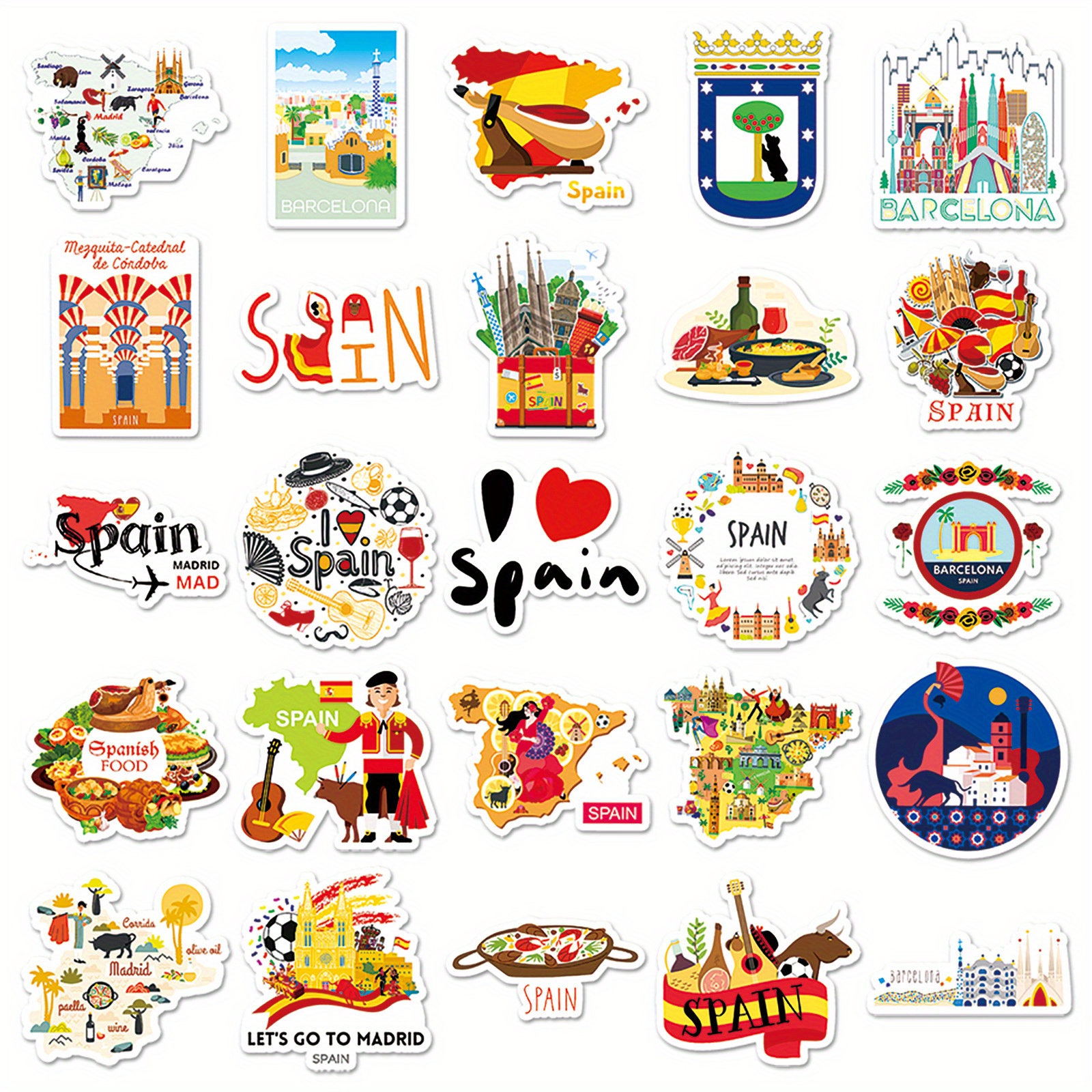 50PCS Outdoor Travel in Spain  - Cycling Journey ulasan dan harga