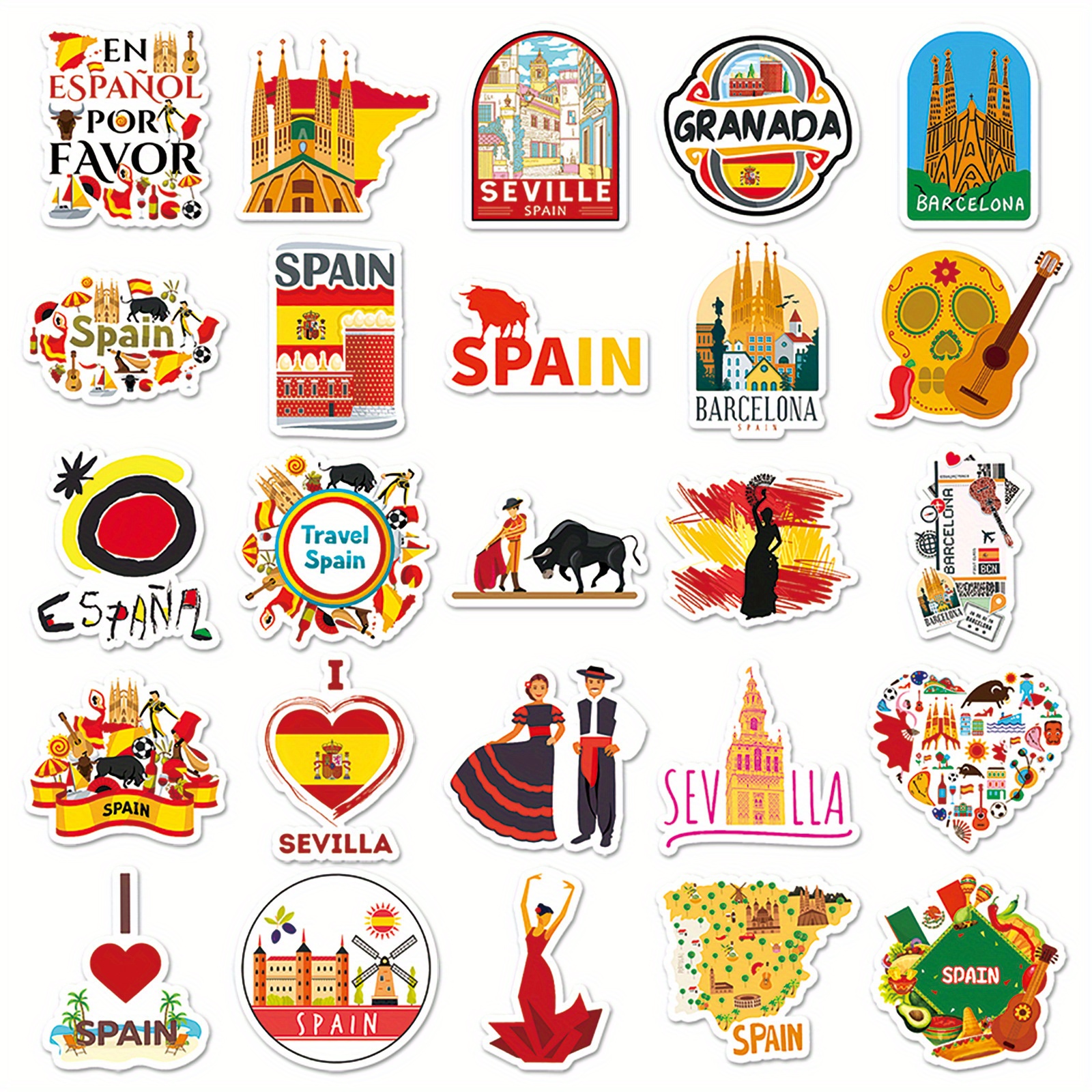 50PCS Outdoor Travel in Spain  - Cycling Journey ulasan dan harga