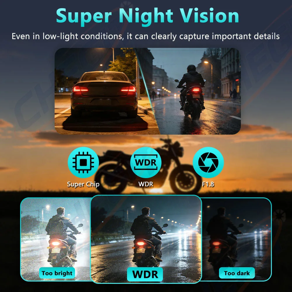 New 2K HD Motorcycle DVR WiFi  - Cycling Loop ulasan dan harga