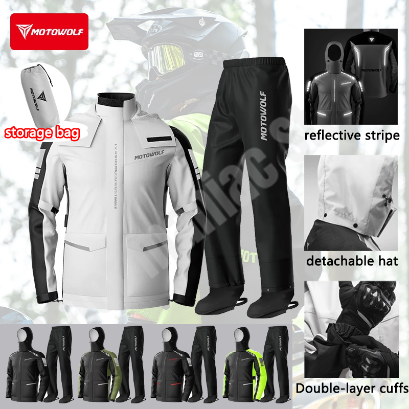 Motorcycle Reflective Raincoat - Cycling Commuter Rain Jacket ulasan dan harga