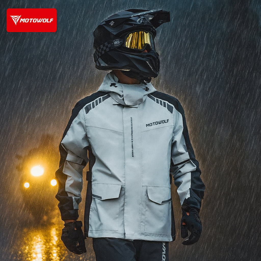 Motorcycle Reflective Raincoat - Cycling Commuter Rain Jacket ulasan dan harga