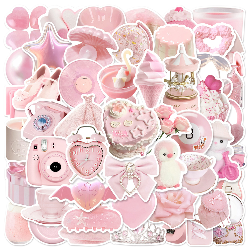 10/30/50pcs Cute Pink Girls St - Cycling Journey ulasan dan harga