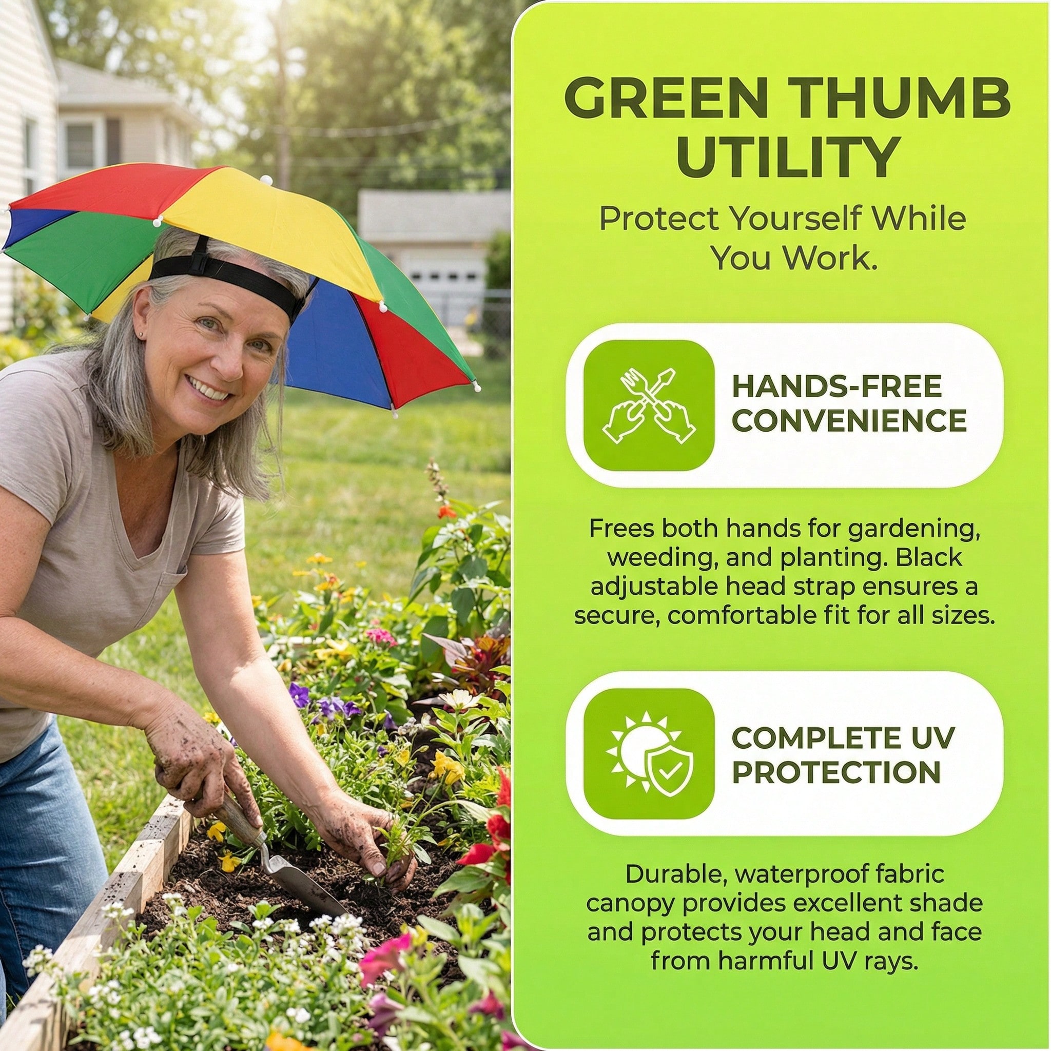 Hands Free Head Wear Umbrella  - Cycling Commute In Rain ulasan dan harga