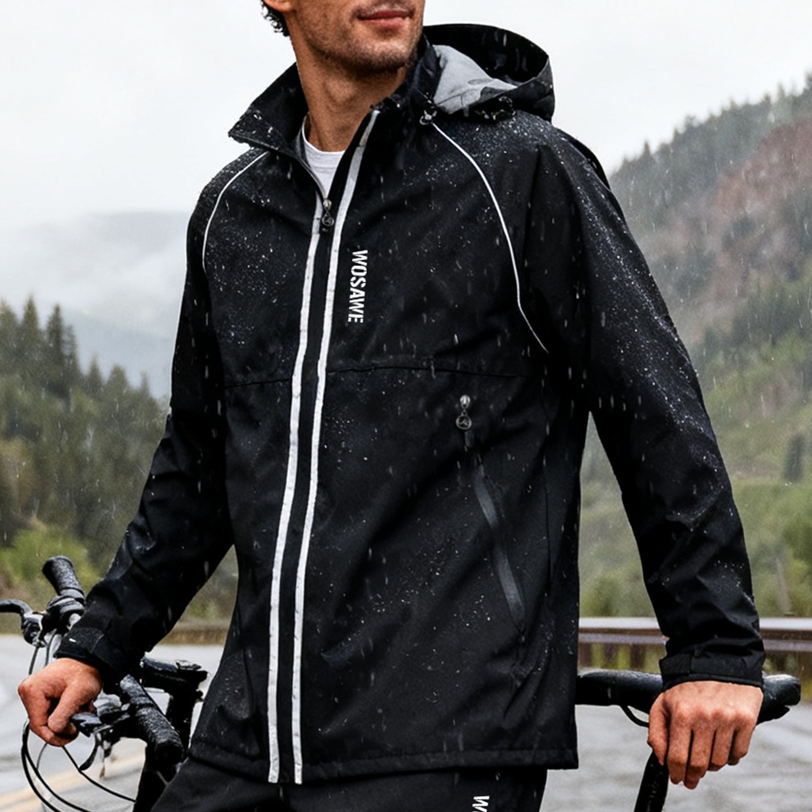 WOSAWE Motorcycle Raincoat 100 - Cycling Rain Jacket Commute ulasan dan harga