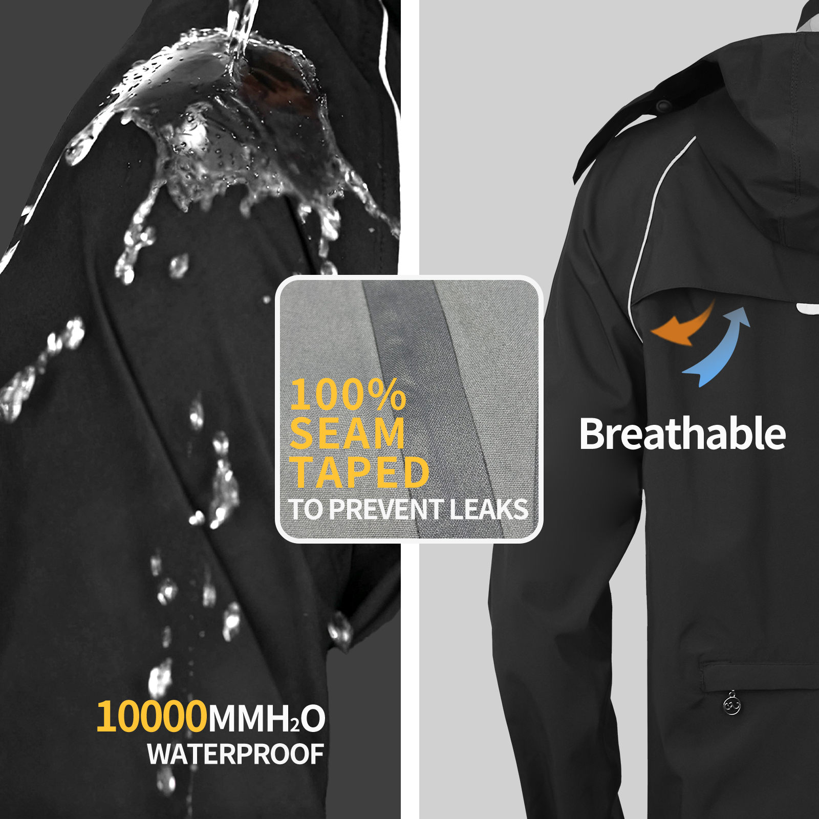 WOSAWE Motorcycle Raincoat 100 - Cycling Rain Jacket Commute ulasan dan harga
