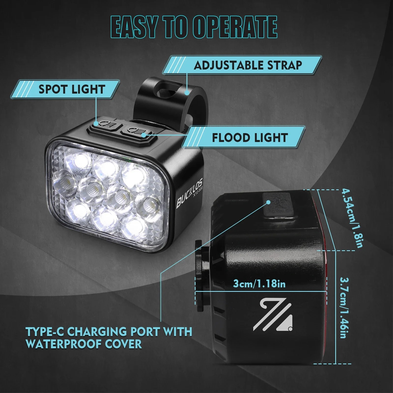 OEM/ODM BUCKLOS USB Charge Bic - Bike Light Front Rear ulasan dan harga