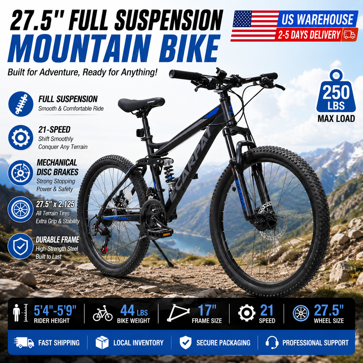 27.5 Inch Full Suspension MTB  - Commuter Biking ulasan dan harga