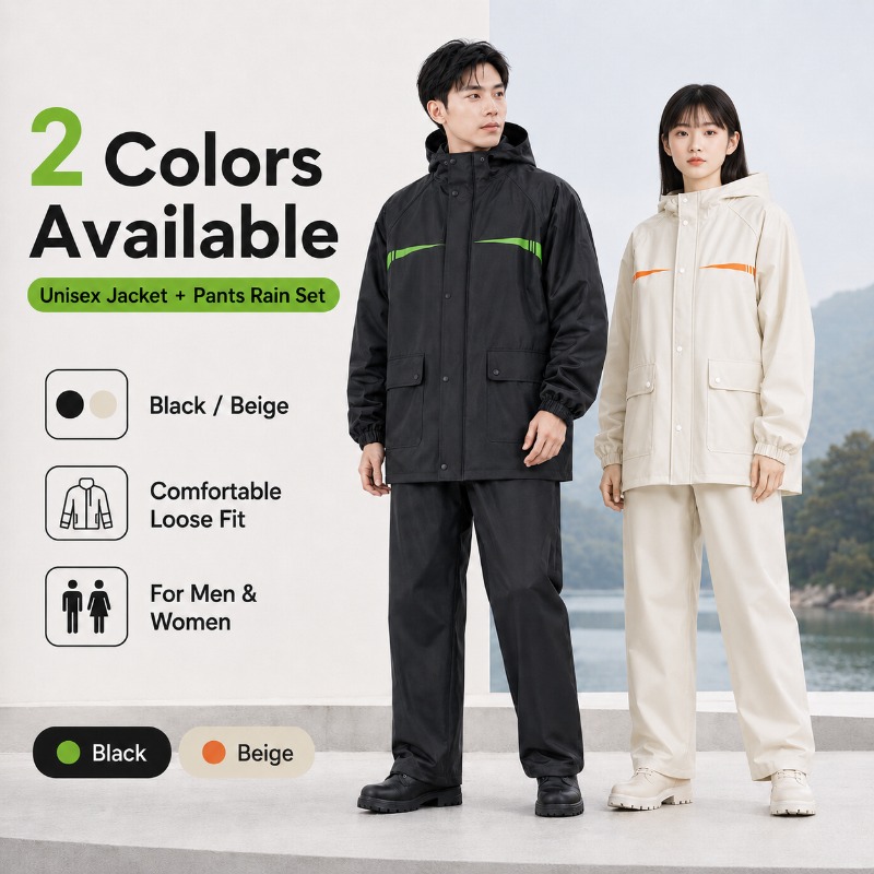 Unisex 2-Piece Waterproof Cycl - Cycling Commuter Rain Jacket ulasan dan harga