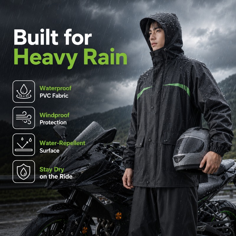 Unisex 2-Piece Waterproof Cycl - Cycling Commuter Rain Jacket ulasan dan harga