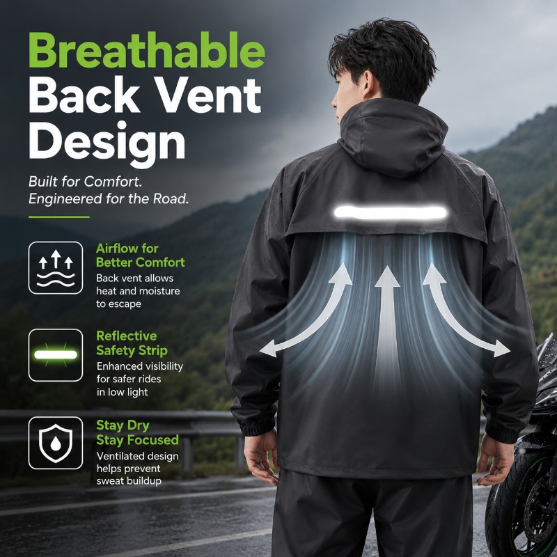 Unisex 2-Piece Waterproof Cycl - Cycling Commuter Rain Jacket ulasan dan harga