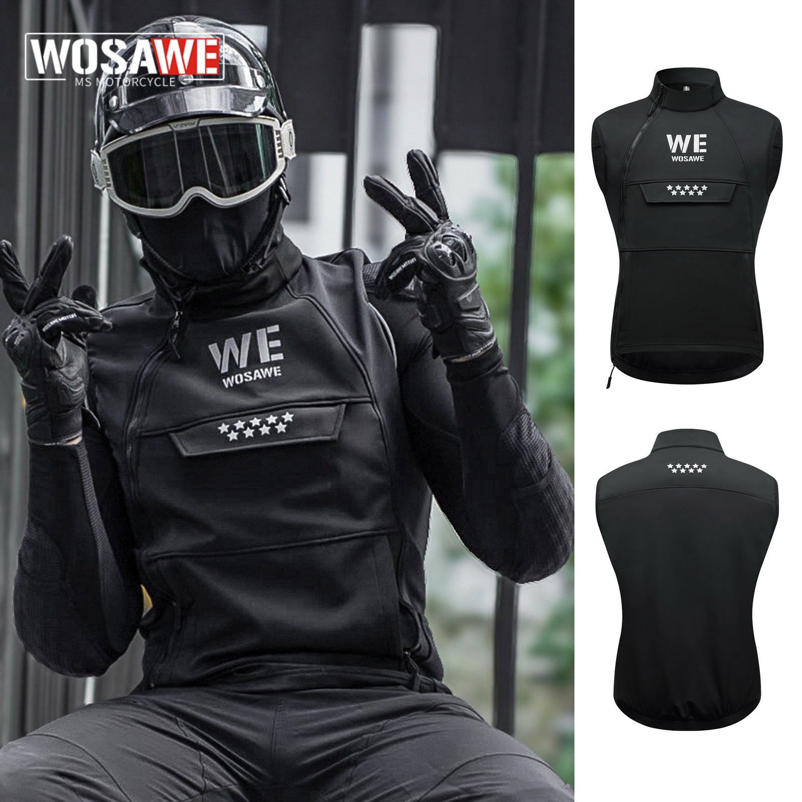 WOSAWE Winter Motorcycle Ridin - Reflective Vest Cycling ulasan dan harga