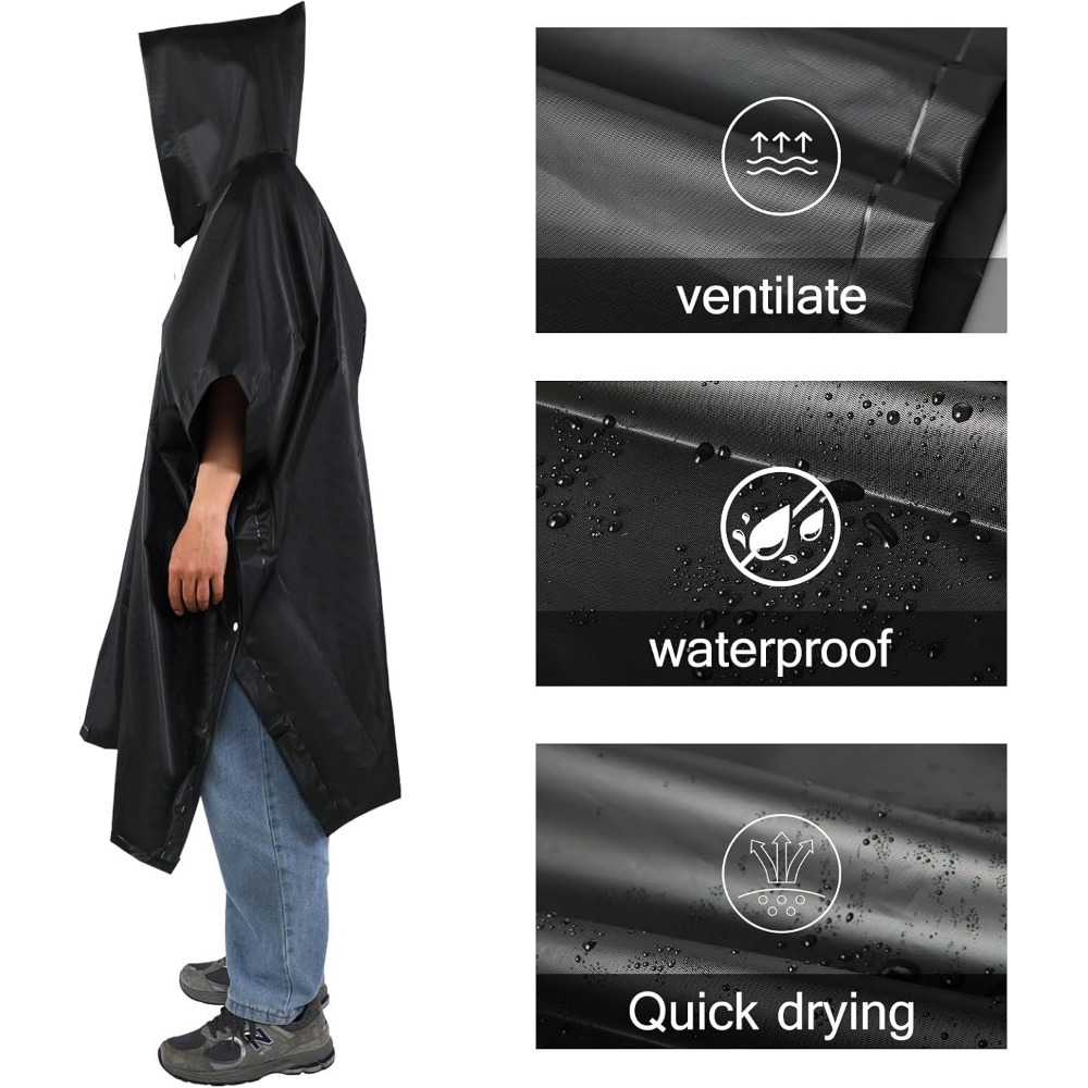 Waterproof Rain Poncho Lightwe - Cycling Rain Jacket Commute ulasan dan harga