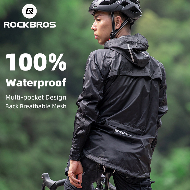 ROCKBROS Waterproof Cycling Ra - Cycling Rain Jacket Commute ulasan dan harga
