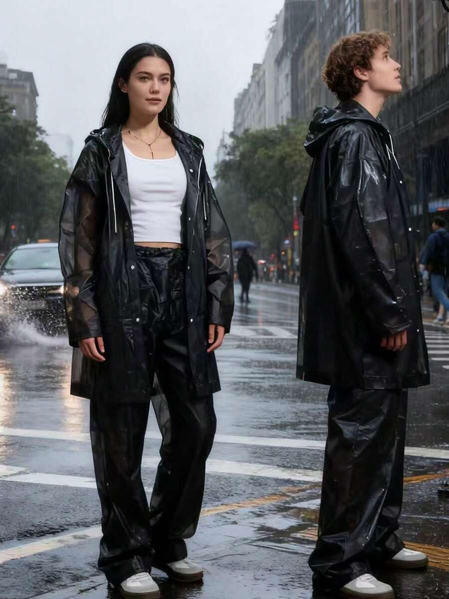2pcs Unisex full-body rain sui - Cycling Commuter Rain Jacket ulasan dan harga